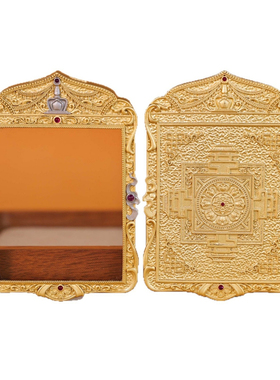 高端铜镀金藏式浮雕唐卡吊坠