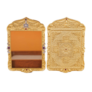 高端铜镀金高保色藏式吊坠新款唐卡壳子精工单面外壳浮雕嘎乌盒子