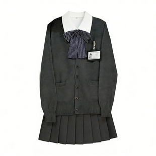 川岛私立学院风JK制服裙套装秋冬纯欲辣妹黑丝性感火星jk开衫叠穿
