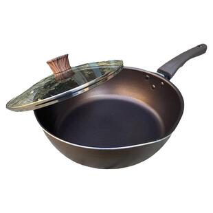 26cm日本大金涂层不粘煎炒锅平底炒锅电磁炉燃气通用轻便家用