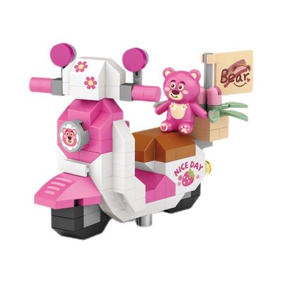 loz微颗粒积木跑车赛车机车消防车系列拼装益智儿童玩具男孩礼物