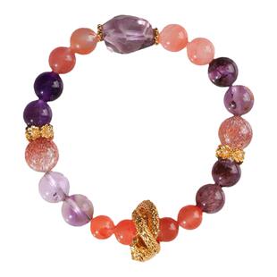 灵机麦玲玲九紫离火龙抬头手链女2026年紫水晶南红玛瑙粉幽灵