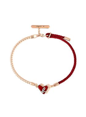 agnès b.纯银女士心形手链轻奢小众精致手饰高级感送女友首饰