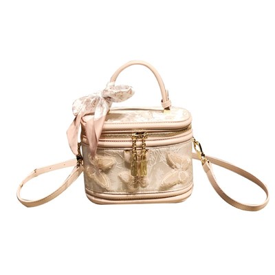 香港品牌时尚轻奢刺绣蝴蝶盒子包