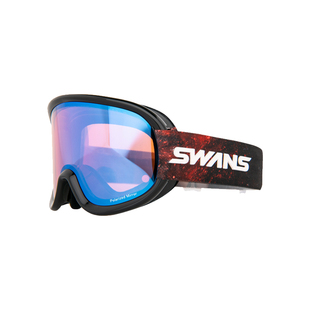 日本进口SWANS竞技滑雪镜超强2倍防雾银色镜面蓝护目镜24新v4系列