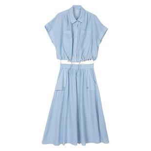 Yifini/易菲时尚休闲套装女短款宽松上衣中长款A字半身裙初秋