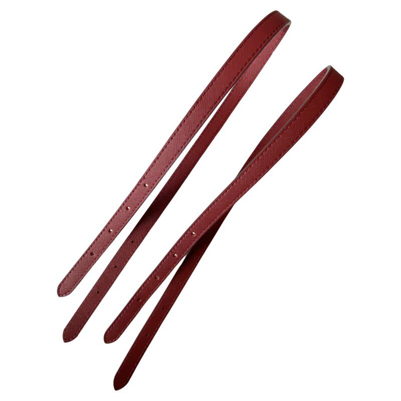 酒红十字纹真皮托特包带替换