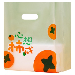 加厚一次性外卖打包袋蛋糕店塑料袋甜品烘焙手提袋餐盒外送包装袋