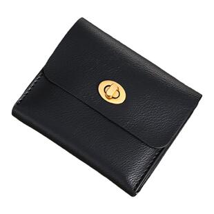 韩国新品ins冷淡风自制复古钱包精致黑色小巧卡包软皮驾照证件包