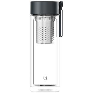 小米双层玻璃杯茶水分离杯高硼硅家用耐高温便携大容量商务泡茶杯