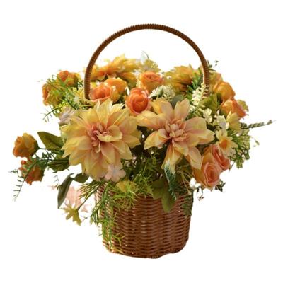 绢花餐桌花艺摆件大丽花