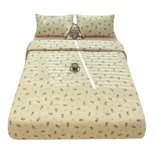 双层纱熊小姐少女心A类全棉床单件床笠可爱儿童被罩可配三四件套