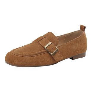 达芙妮豆豆鞋女款2026新款春秋乐福鞋女鞋平底单鞋真皮软底勃肯鞋