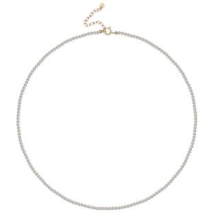 234mm小珍珠项链正圆强光极细款复古14k包金小米珠颈链女夏锁骨链