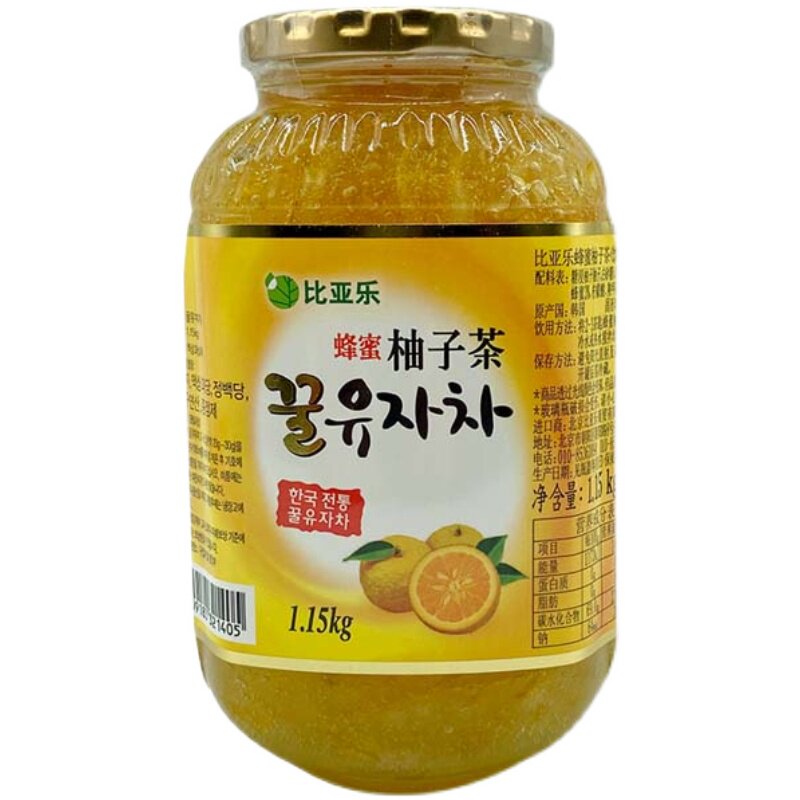 比亚乐蜂蜜柚子茶1.15kg韩国原装进口柠檬芦荟生姜红枣奶茶店专用