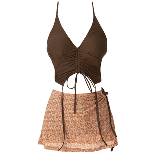 WESWIM泳衣女2024新款分体裙露背比基尼梨形身材纯欲小胸海边温泉