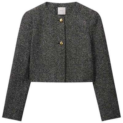 OCHIRLY欧时力圆领花呢短款外套