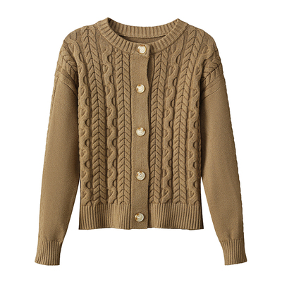 麻花短款毛衣外套女开衫秋冬气质