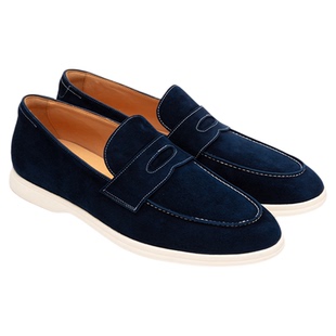 【手工挑缝小羊皮】chioryn青润乐福鞋男士老钱风软底一脚蹬皮鞋