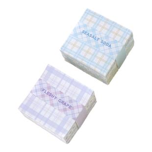 400张格子元素便签纸本高颜值100张无粘性手账素材纸小清新ins风网红莫兰迪纯色简约可爱手帐打底背景纸包邮