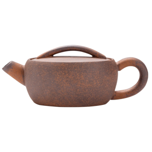 原矿粗陶泡茶汉瓦壶手工文人茶具单壶老岩泥大口汉瓦140cc小茶壶