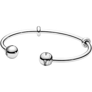 Pandora潘多拉奥莱开口式素圈diy手镯925银女小众礼物