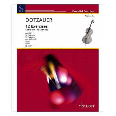 多曹尔 大提琴练习曲 12首 Op107 德国朔特原版进口乐谱书 Dotzauer Exercises for Cello ED23391