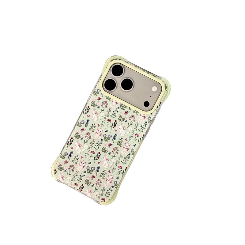 贴纸玛丽猫适用iphone17promax苹果16pro卡通15小众14可爱男女情侣时尚包AI键亚克力粉色边框四角防摔手机壳