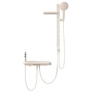 上杉M5Plus-奶白枪灰恒温SPA腰喷肩喷无顶喷简易数显淋浴花洒套装