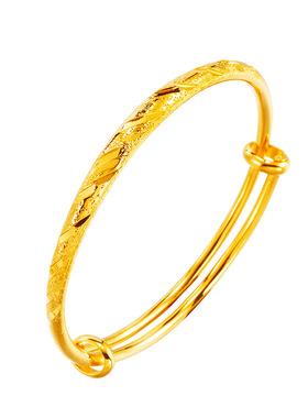 奢华仿24k黄金手镯流星雨光面推拉民族风镯子女 网红直播沙金爆款