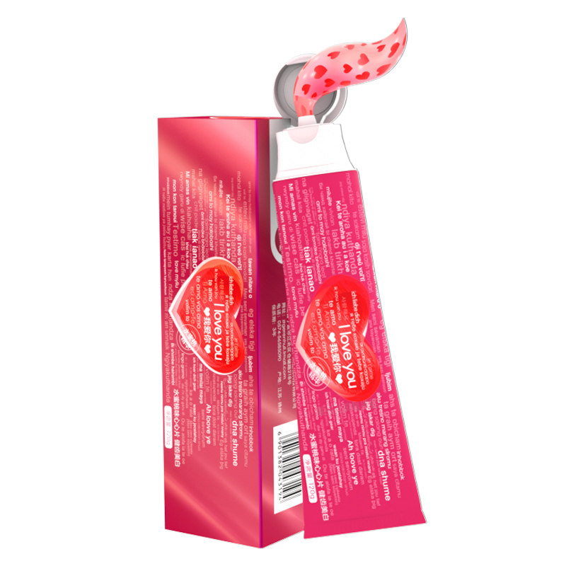 无氟牙膏网红情侣结婚爱心型礼盒装口气清新亮美泡沫牙膏白