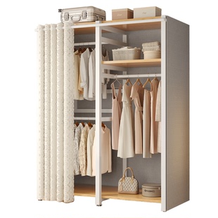 开放式衣柜简易步入式组合衣帽架落地式货架挂衣架卧室衣帽间架子