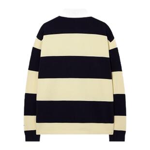 COVERNAT韩国男女春季时尚流行小C条纹带领卫衣MUSINSA