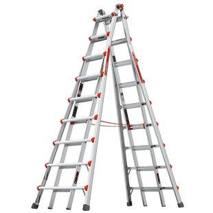 雷都捷特小巨人 伸缩折叠加厚铝合金4米5米6米人字梯工业安全楼梯