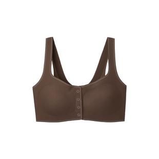 ubras无尺码前扣内衣中老年妈妈无钢圈舒适老年背心红色文胸罩女