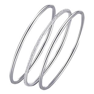 福凤茗三生三世手镯足银9999网红闭口三环实心闺蜜送女友生日礼物