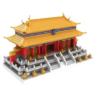 太和殿国潮积木3D立体拼图天安门积木中国风建筑系列拼装玩具摆件