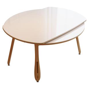 帕沙曼全托岩板实木餐桌椅2026新款可伸缩原木风大小户型圆形饭桌