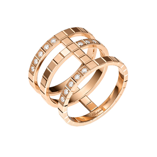 明星同款Chopard萧邦玫瑰金小冰块结婚戒指钻戒生日礼物送女友