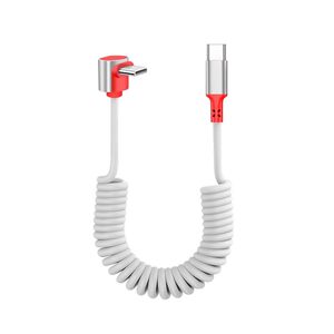 waitu艾维特优专卖店6A超级快充弹簧数据线100W适用华为苹果14iPhone15/16/17小米双typeC车载充电线户外摩托车用伸缩收纳线防冻