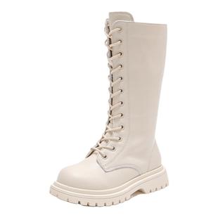 女童高筒靴2025秋冬新款单靴儿童长靴子加绒皮靴小女孩冬季长筒靴