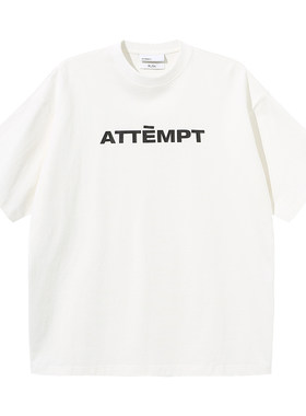 ATTEMPT定番产品 基础Logo纯色短袖T恤