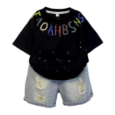 男童夏季套装洋气儿童短袖衣服