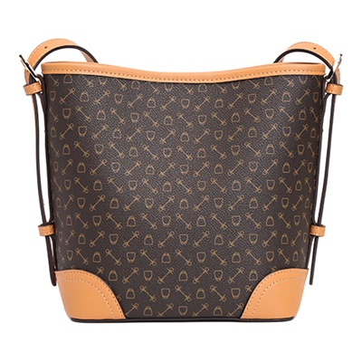 WHY水桶包马镫印花大容量斜挎包