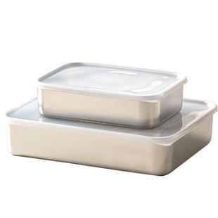 304不锈钢保鲜盒食品级冰箱专用食物密封收纳盒整理盒冷冻分装盒