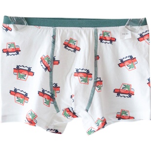 KISKISS儿童男孩男童宝贝小汽车恐龙棉莫代尔平角内裤齐头短裤头