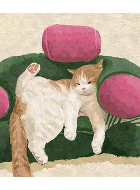 卡通可爱猫咪沙发客餐厅装饰画