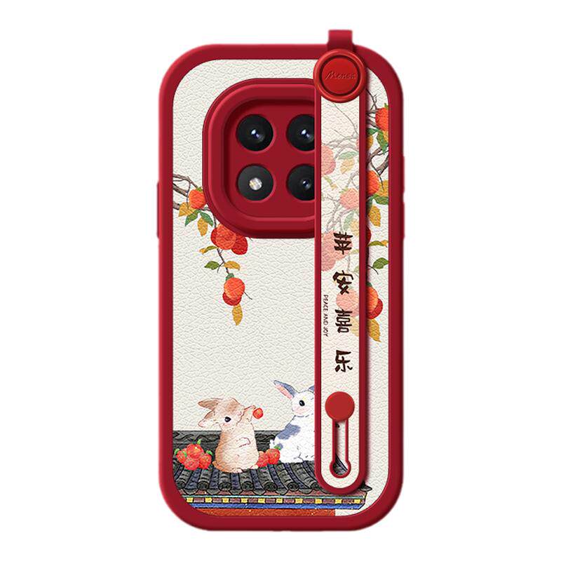 苹安喜乐适用红米note14pro手机壳女款note14pro十+新款腕带斜挎可背挂绳小米Redminote14保护套全