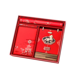 马年高档台历礼盒套装2026年新款立式大格子日历记事本企业送客户礼品商务年会伴手礼广告位宣传定制印logo