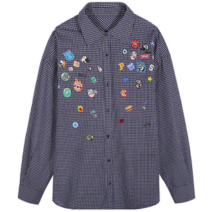 落落狷介 今年流行的女装上衣2025年新款长袖格子衬衫小个子宽松